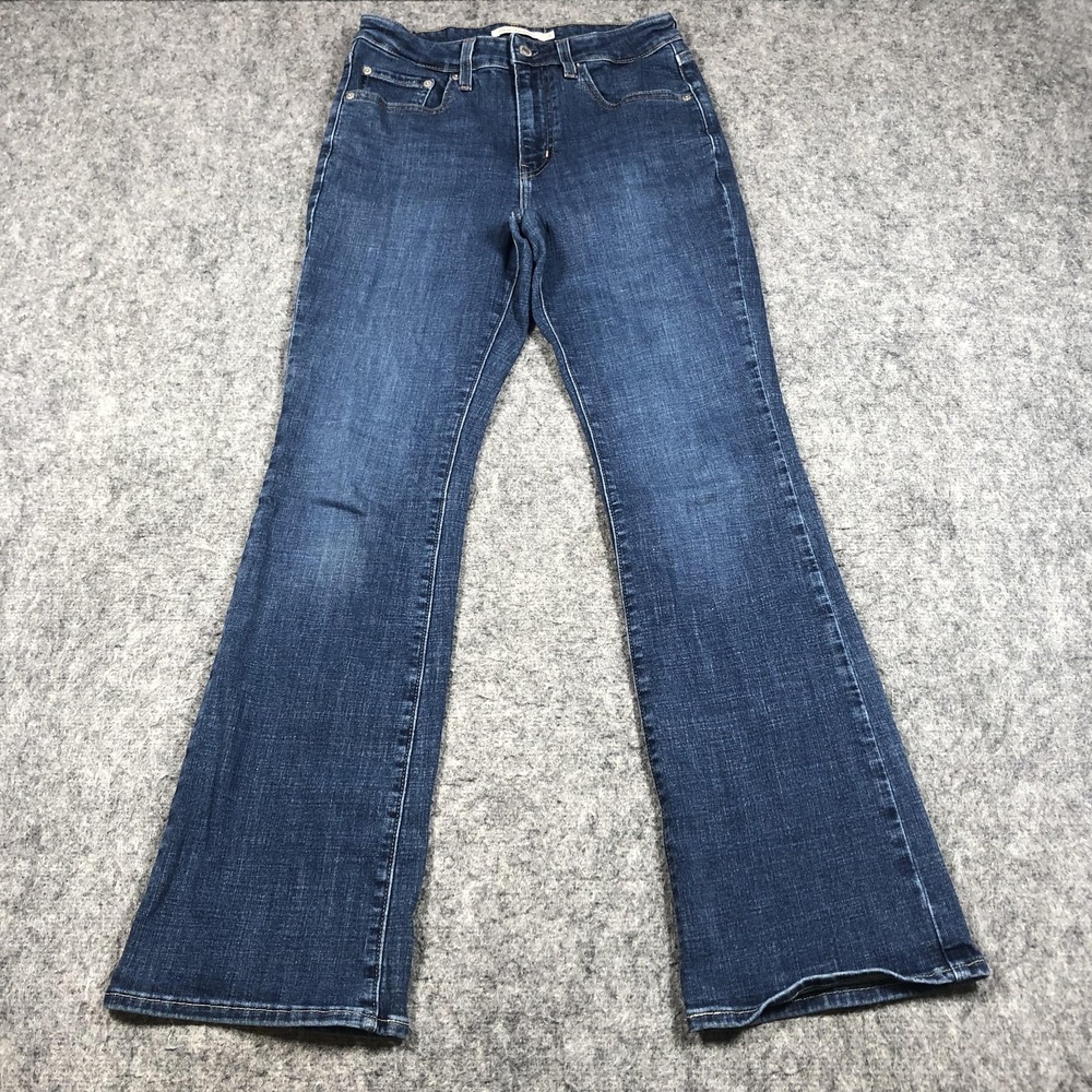 Levis 725 High Rise Bootcut Jeans Womens 28 Blue Medium Wash Stretch Denim